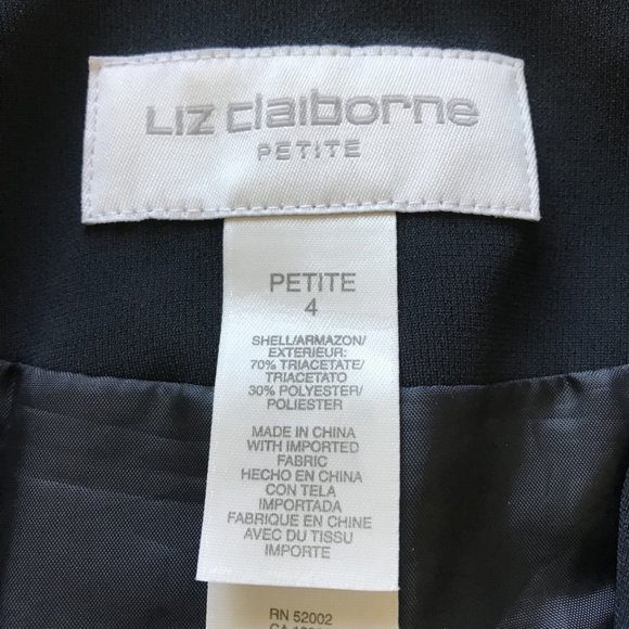 SALE Liz Claiborne Navy Career Suit Set - 4 Petite - Picture 4 of 10